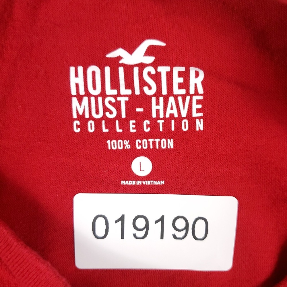 Hollister T Shirt Mens Size Large Red Casual Short Sleeve Adult ** - Picture 8 of 8